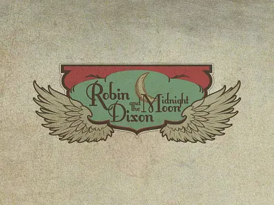 Robin Dixon & the Midnight Moon Band Logo band color country design hand drawn illustration logo music vintage
