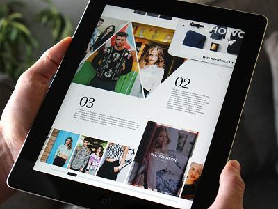 Selective Few Landing angle boutique e commerce elegant seagulls fashion ipad responsive store tablet triangle type web