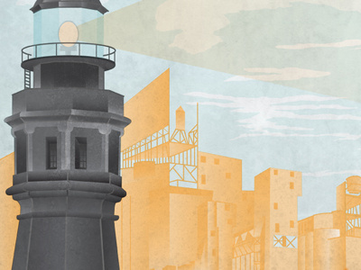 The Lighthouse From Our Upcoming Black Keys Gig Poster black keys buildings destination gig poster grain elevators lighthouse travel