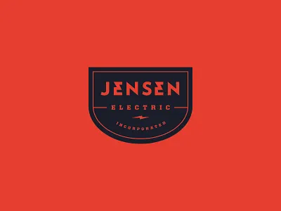 Jensen Electric badge bolt electric incorporated lighting bolt logo