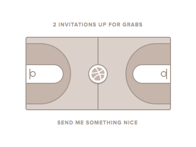 2 x Dribbble Invitations court draft dribbble invitations links logo player proxima nova stroke