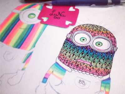 Minion by Luna Portnoi art colors fan illustration movie rainbow