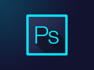 Long Shadow blue cyan icon photoshop ps shadow