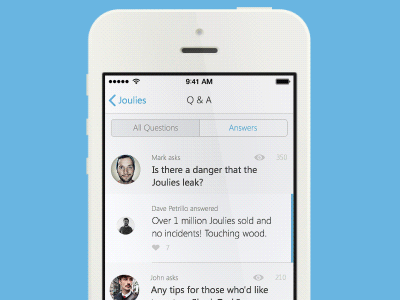 Q&A Views (Animated) animated animation gif ios ios7 iphone mobile