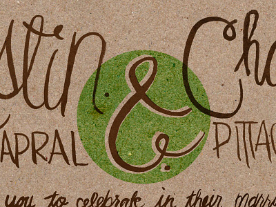 Kristin + Chad hand done invitation lettering wedding