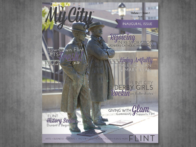 Dribble Debut Shot branding city cover flint inaugural issue logo magazine michigan my city