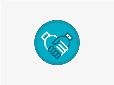 Handshake Icon blue flat grey handshake icon illustration stakeholder white