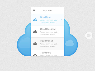 My Cloud Services clean cloud dropdown element simple ui ux