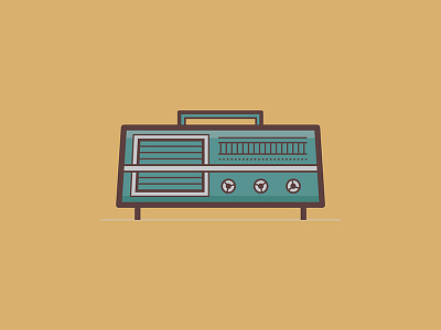 Super Silicon Solid State Radio illustration radio vector vintage yellow