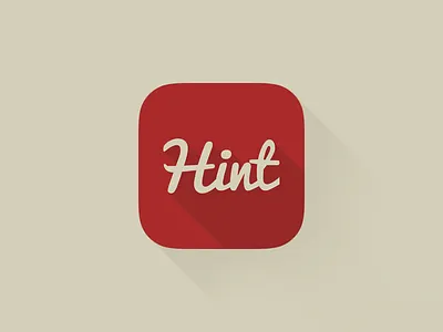 'HintApp' @2x design flat icon ios ios7 long red shadow type typography ui vector
