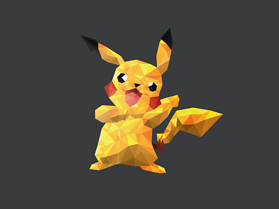 Pikachu Polymon 3d geometric logo mark mesh pikachu pokemon poly polygon triangles