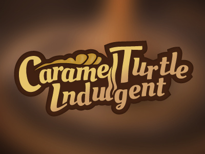 Caramel Turtle cake caramel dessert hand turtle type typography