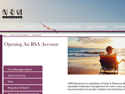 ARM Pensions design ui web