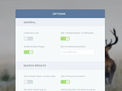 Simple Option Panel options settins toggle