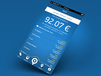 WIND My Q Status balance iphone mobile operator status telecom ui ux