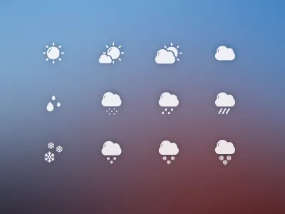 Weather Iconset 01 cloud fair flat icon rain snow sunny weather white