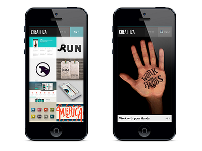 Creattica Mobile browsing creattica design inspiration mobile ui web
