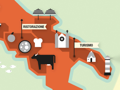 Italia buffalo cow crockhaus culture fish italia italy larancia map mappa sea south