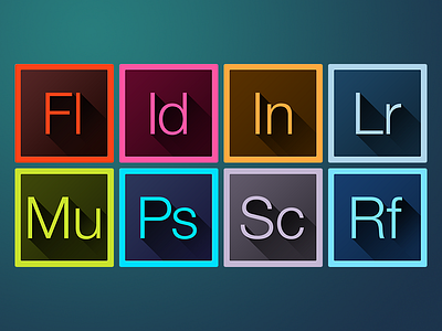 Adobe CC "Long Shadow" Iconset 2 adobe after animate cc cloud code edge effects flat illustrator shadow icon