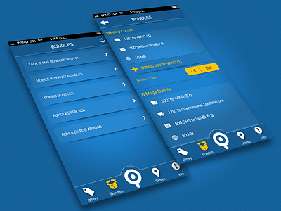 Wind My Q Bundles app balance bonus bundle buy iphone list mobile operator telecom ui ux