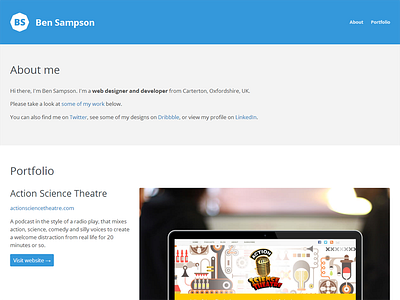 Portfolio site - Ben Sampson portfolio web