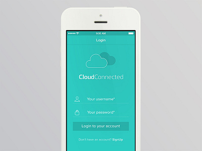 Cc - Login app form interface ios iphone login mobile retina§ ui