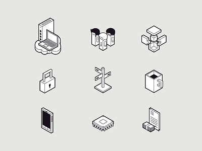 Icon Set icon set icons ip phones isometric isometric icons technology telecommunication