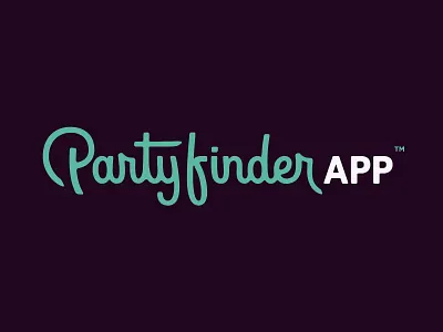 Party Finder. app branding dance hand draw lettering logo mobile night club party typography