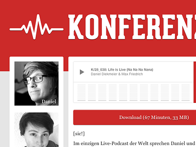 Konferenz 28 audio podcast red responsive two columns website