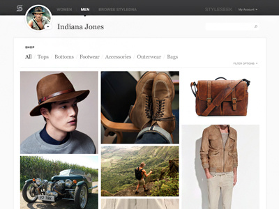 StyleSeek - Design and UX apparel design gallery game ia interface layout navigation shopping style ux web