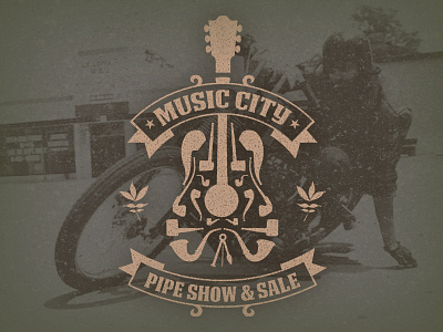 Music City Pipe Show & Sale branding hand lettering logo nashville old pipe print retro smoking typography vintage