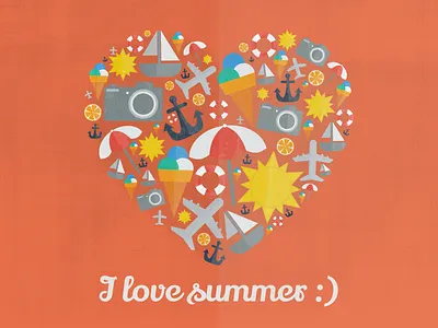 I Love Summer summer vector