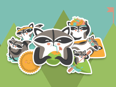 Romy animal character cute illustration path raccoon sticker