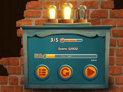 Scores bottons brick gui lamp lamps play restart stars ui