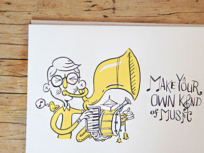 Cards for Holstee bird cards drawing hand done holstee instruments music quill and ink