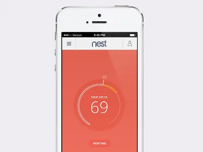 Nest iOS Design flatdesign ios minimal nest simple thermostat