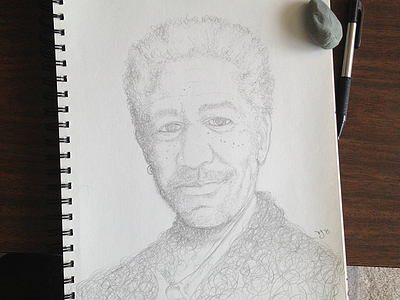 Drawing of Morgan Freeman drawings pencil portrait