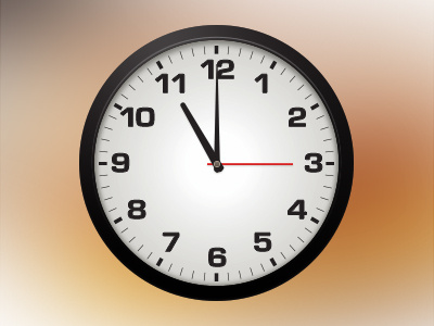 Tik-Tok analog clock illustrator lifelike photoshop