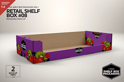 Retail Shelf Box Packaging Mockup box box packaging mockup cardboard carrier carton case corrugated display grocery holder packaging packaging mockup shelf supermarket tray