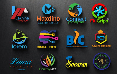 All Logo About Business 3d graphic design logo