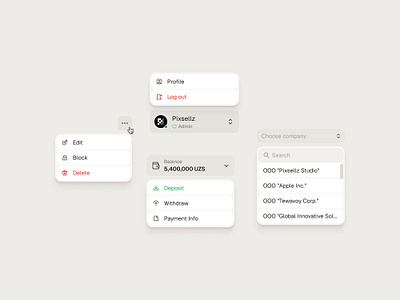 Dropdowns drop menu dropdown form menu ui kit