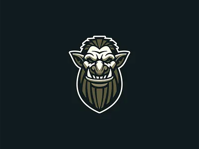 Troll Logo branding design entertainment face fantasy folklore gaming identity illustration logo magical mark mascot orc sports story symbol troll vector