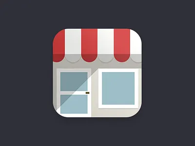Flat shop app icon app flat icon ios iphone shop