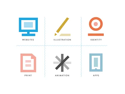 Icon set animation apps icons identity illustration print websites