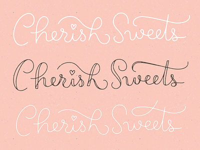 Cherish Sweets - iterations bakery branding custom lettering identity lettering logo logotype script
