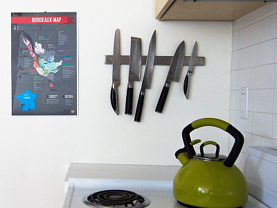 Bordeaux Map on a Kitchen Wall bordeaux data visualization information architecture map photo poster wine