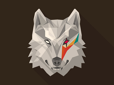 Punkiewolf 80s animal flat illustration lobo polygons retro vector wolf