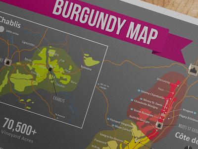 Burgundy Wine Regions Map Excerpt data data visualization infographic information architecture map visual hierarchy