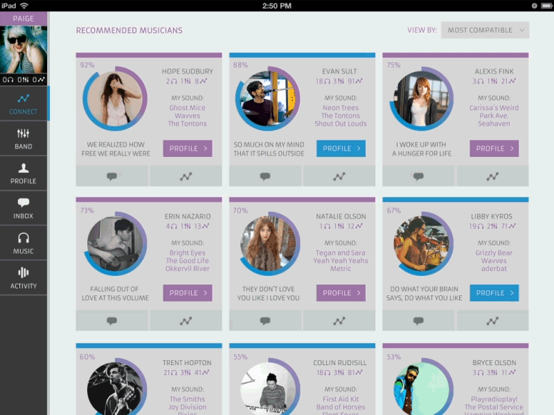 [animation] finding compatible musicians animation app attune compatibility connect gif ipad ipad app loading musicians