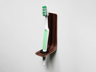 Grab toothbrush holder bent handmade toothbrush wood